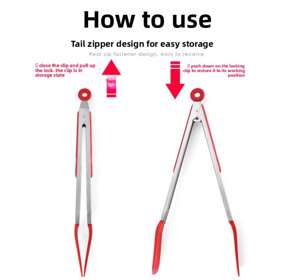 Shaws Cookware Kitchen Tongs and Spatula Tongs 10" & 12" Set of 4 Stainless Steel Heat- Resistant Non - Stick Silicone Tips,  Non - Slip Grip for Cooking, Grilling,  BBQ, Pot Lucks, Salad,- Red