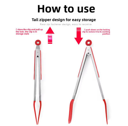 Shaws Cookware Kitchen Tongs and Spatula Tongs 10" & 12" Set of 4 Stainless Steel Heat- Resistant Non - Stick Silicone Tips,  Non - Slip Grip for Cooking, Grilling,  BBQ, Pot Lucks, Salad,- Red
