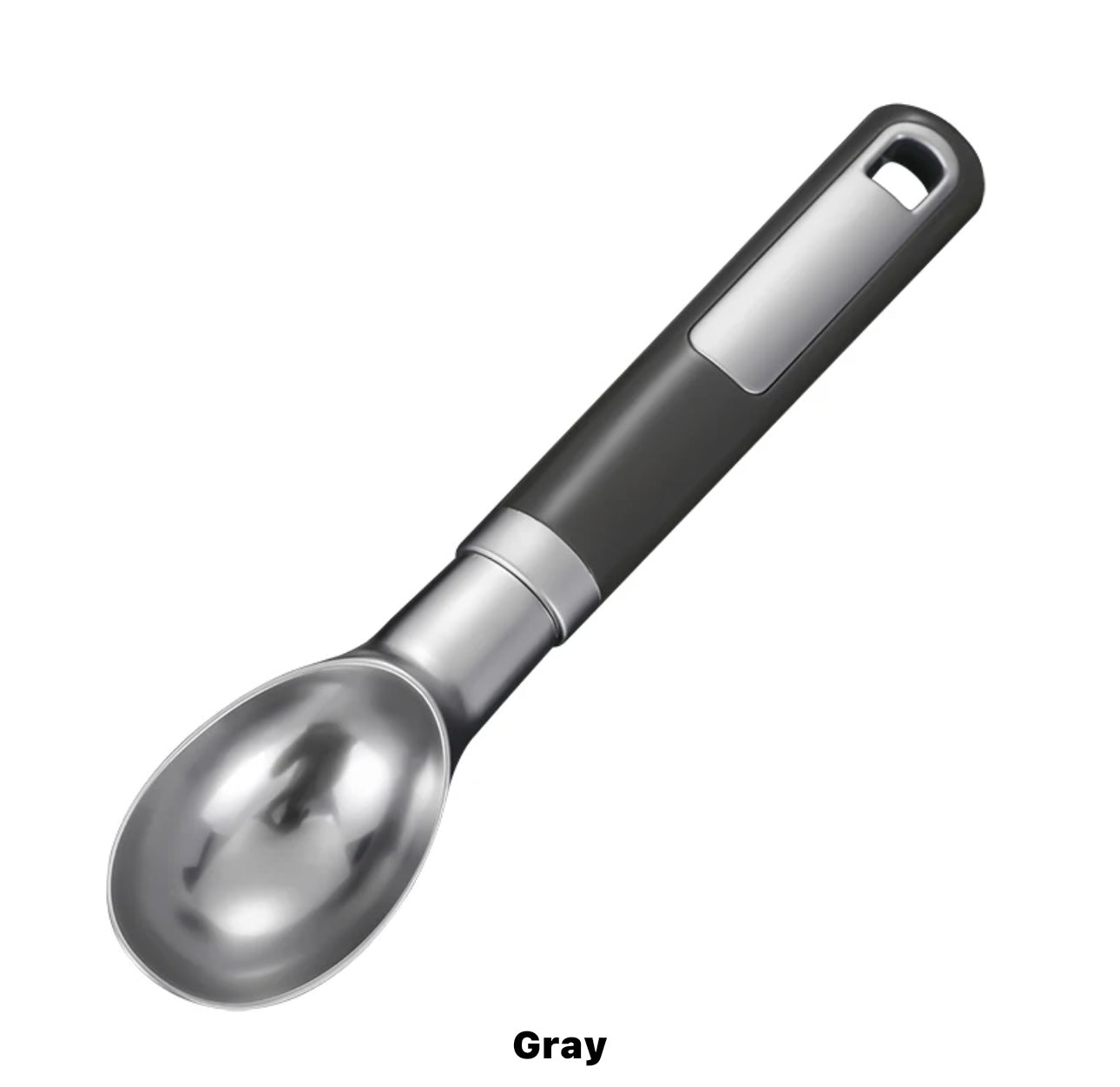 Shaws Cookware Stainless Steel Ice Cream Scoop - Heavy Duty Ice Cream Spoon with Soft Grip Handle, Dishwasher Safe Kitchen Tool, Ice Cream Scooper for Gelato, Sorbet, Cookie Dough - Gray