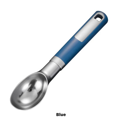 Shaws Cookware Stainless Steel Ice Cream Scoop - Heavy Duty Ice Cream Spoon with Soft Grip Handle, Dishwasher Safe Kitchen Tool, Ice Cream Scooper for Gelato, Sorbet, Cookie Dough - Blue