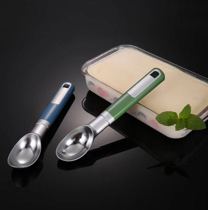 Shaws Cookware Stainless Steel Ice Cream Scoop - Heavy Duty Ice Cream Spoon with Soft Grip Handle, Dishwasher Safe Kitchen Tool, Ice Cream Scooper for Gelato, Sorbet, Cookie Dough - Green