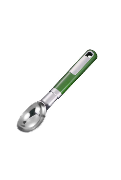 Shaws Cookware Stainless Steel Ice Cream Scoop - Heavy Duty Ice Cream Spoon with Soft Grip Handle, Dishwasher Safe Kitchen Tool, Ice Cream Scooper for Gelato, Sorbet, Cookie Dough - Green