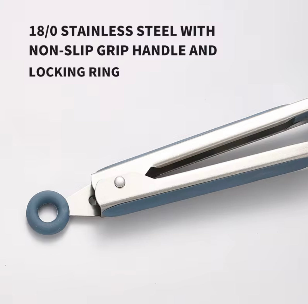 Shaws Cookware Kitchen Green Tongs and Blue Tongs 10" & 12" Set of 4 Stainless Steel Heat- Resistant Non - Stick Silicone Tips, Non - Slip Grip for Cooking, Grilling, BBQ, Pot Lucks, Salad