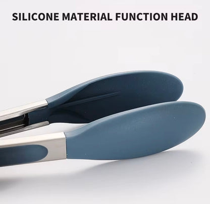 Shaws Cookware Kitchen Green Tongs and Blue Tongs 10" & 12" Set of 4 Stainless Steel Heat- Resistant Non - Stick Silicone Tips, Non - Slip Grip for Cooking, Grilling, BBQ, Pot Lucks, Salad