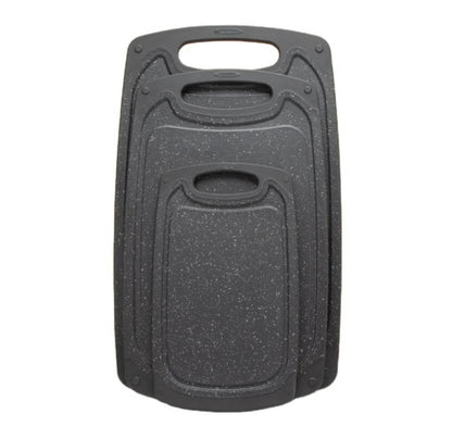 Cutting Boards for Kitchen w/Juice Groove, Non Slip Handles, Reversible - Plastic Cutting Board Set of 3, Dishwasher Safe Cutting Boards for Chopping Meat, Veggies, Fruits, Non-Slip (Black)