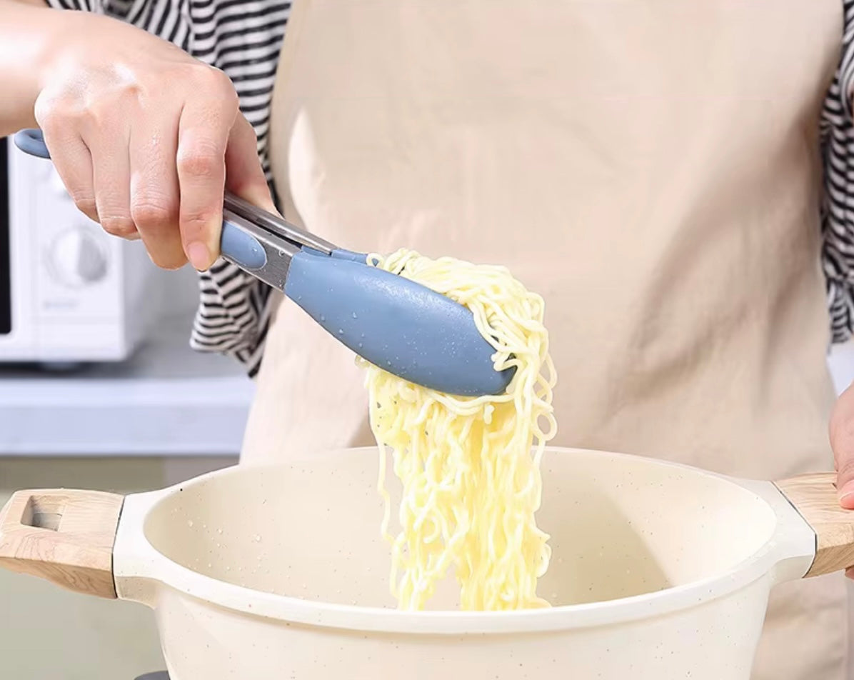 Shaws Cookware Kitchen Green Tongs and Blue Tongs 10" & 12" Set of 4 Stainless Steel Heat- Resistant Non - Stick Silicone Tips, Non - Slip Grip for Cooking, Grilling, BBQ, Pot Lucks, Salad